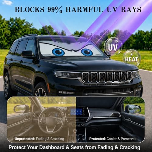 Car Windshield Sun Shade, Universal Fit Midsized Sedan SUV, Cool Gray - Image 3