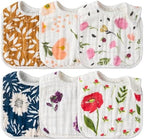 Zainpe 6Pcs Snap Muslin Cotton Baby Bibs Flower Pattern Infants Drooling Bib by Zainpe