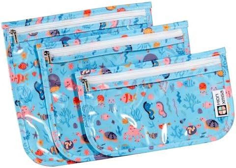 HIONXMGA Set of 3 Clear Travel Toiletry Bag, TSA Approved, Quart Size S/M/L by HIONXMGA