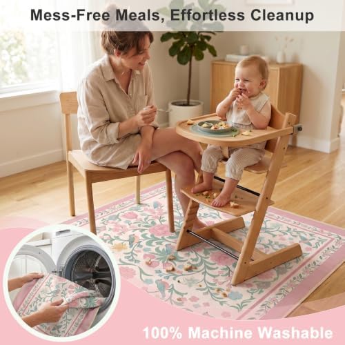 Splat Mat for Under High Chair Waterproof Non Slip Floor Mat for Baby - Image 5