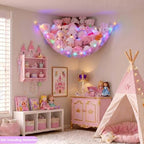 Stuffed Animals Hammock with LED Light Toy Net Room Decor Corner Storage - Image 2