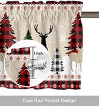 Farmhouse Christmas Kitchen Curtains Valances - Image 6