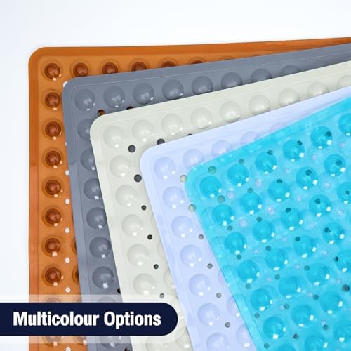 Square Shower Mat Bathtub Mat Tub Bath Mat Non Slip Clear 21"x21" - Image 6