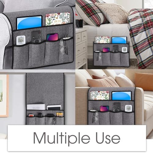 Joywell Remote Control Holder Armchair Caddy Armrest Organizer Grey - Image 5