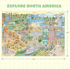 Washable Kids Rug 5x7 North America Map - Image 2
