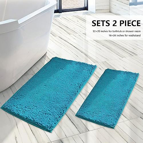 BOANKODU Bathroom Rugs Sets 2 Piece, Extra Soft Chenille Bath Mat Absorbent - Image 3