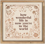 pechpell How Wonderful Life Is Now You're In The World Sign Nursery Decor by pechpell