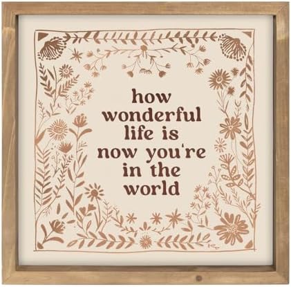 pechpell How Wonderful Life Is Now You're In The World Sign Nursery Decor by pechpell