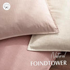 Foindtower Linen Solid Decorative Throw Pillow Covers 18x18 Inch Rose Pink - Image 4