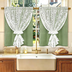 ASPMIZ Linen Kitchen Curtains 36 Inch Double Layer Kitchen Window Curtains - Image 7