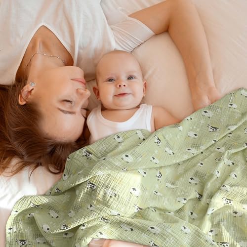 Muslin Swaddle Blankets for Newborn, 3 Pack Breathable Soft Receiving Blanket - Image 6