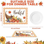 Thanksgiving Placemats Set of 6 Welcome Fall Plastic Table Mat 17×13×0.04in - Image 2