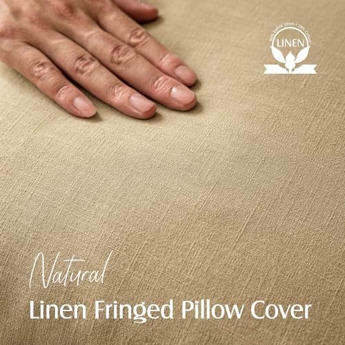 Foindtower Decorative Linen Fringe Lumbar Throw Pillow Covers Boho Farmhouse - Image 3