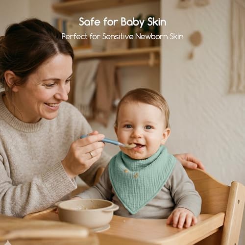 8 Pack Muslin Baby Bandana Bibs - Image 4