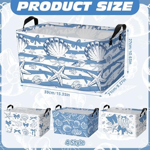 4pcs Christmas Storage Basket Fabric Laundry Baskets - Image 2