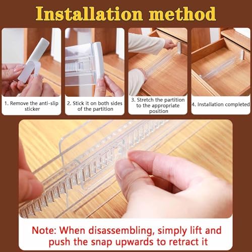 Drawer Dividers for Clothes, 3.15" High 11.34"-19.69" - Image 5