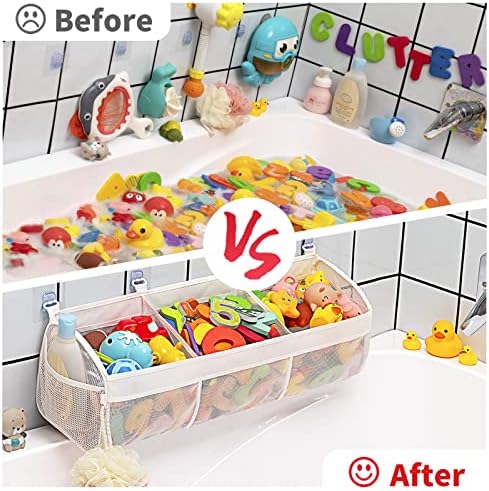 Austion Original 3 Compartment Horizontal Large Openings Bath Toy Organizer - Image 5