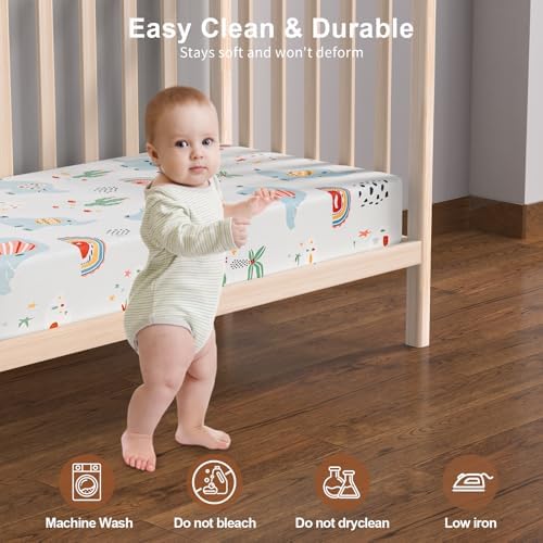 Baby Crib Sheets 2 Pack for Boys and Girls Fit for Standard Crib Toddler - Image 3