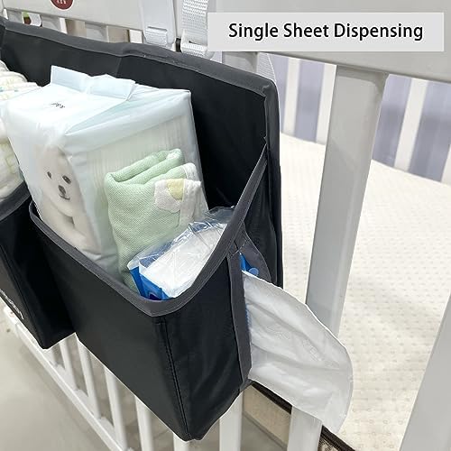 Hanging Baby Diaper Caddy, Single Sheet Dispensing Caddy Organizer Holder - Image 2