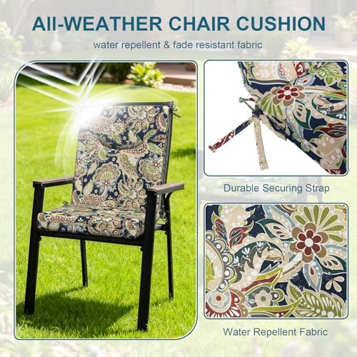 DYTXIII Outdoor High Back Chair Cushions Set of 2, 44x20 In Water Repellent - Image 4