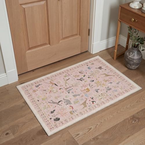 BESBLEE 5FT Round Rug for Bedroom, Washable Animal Non Slip - Image 3