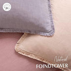 Foindtower Decorative Linen Fringe Throw Pillow Covers 20×20 Light Purple - Image 4