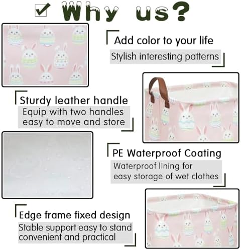 FXOLCSHE Rectangular Easter basket, Girl Easter basket, Nursery Hamper - Image 6