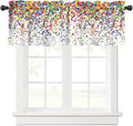 Colorful Polka Dot Valance, Abstract Geometric Confetti Falling Rainbow by JanJCurt