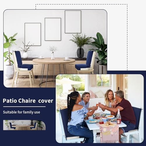 Tudomro 4 Pcs Outdoor High Back Chair Cushion Covers Waterproof Patio - Image 6