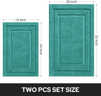 HOMEIDEAS Bathroom Rugs Sets 2 Piece, Super Soft Non Slip Bath Mat Teal - Image 2