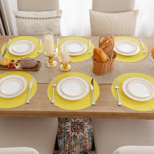 SHACOS 100 pcs Round Paper Placemats Disposable 13 inch Colored Paper - Image 7