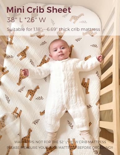 Momcozy Mini Crib Sheets 38"x26", Pack and Play Sheet - Image 2