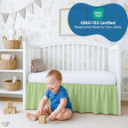 Cottington Lane Sage Crib Skirt Dust Ruffle 14" Drop, Fits 28" x 52" - Image 2