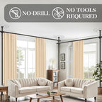 Room Divider Curtain Set-No Drilling Curtain Rod Set, Retractable Room Divider - Image 4