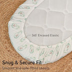 Gllquen Baby Organic Cotton Bassinet Sheets 2-Pack Green Avocado - Image 4