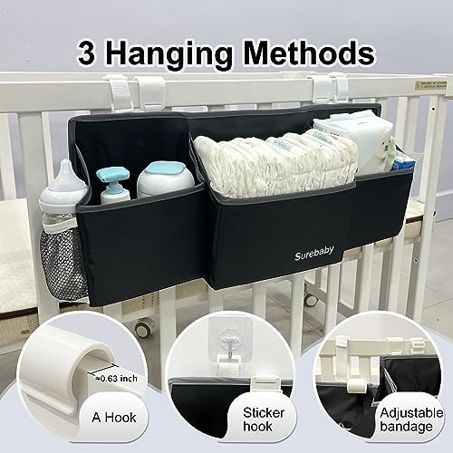 Hanging Baby Diaper Caddy, Single Sheet Dispensing Caddy Organizer Holder - Image 3