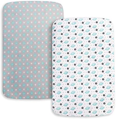Pack and Play Sheets, Mini Crib Sheets, Stretchy Playard Fitted Sheet - Image 5
