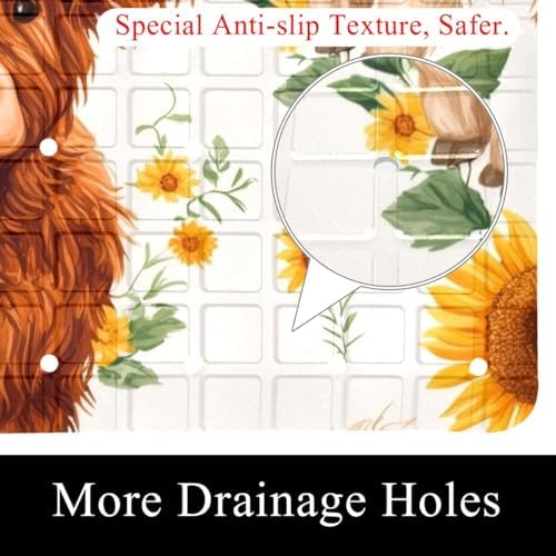 Shower Mat Bathtub Mat, 26.8x15.1 inch, Non-Slip Bath Mat - Image 2