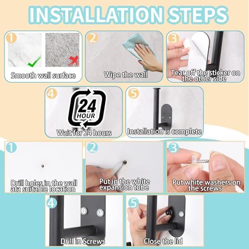 Yagoo 6 Pcs Adhesive Curtain Holdbacks, Screw-in Curtain Tiebacks - Image 6