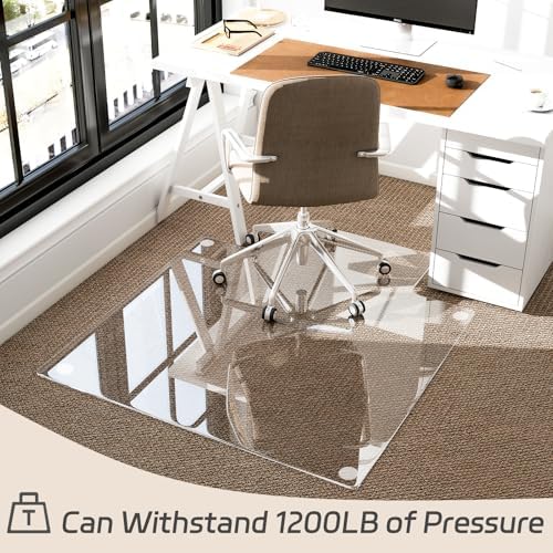 36" x 48" Irregular Tempered Glass Office Chair Mat, Floor Mat - Image 4