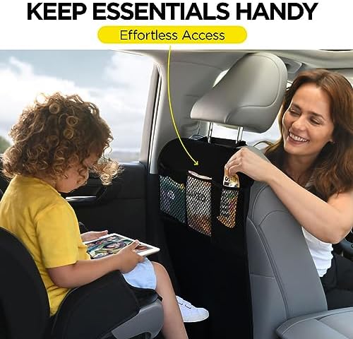 lebogner Back Seat Cover For Kids + 3 Pocket Storage Organizer, 2 Pack X-Large - Image 2