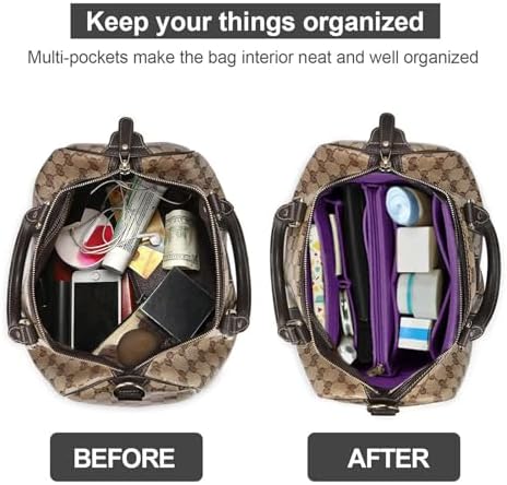 OMYSTYLE Purse Organizer Insert, Felt Tote Bag Organizer Insert - Image 4