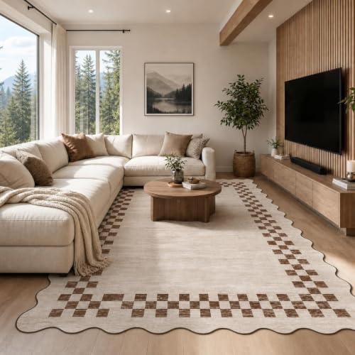 GarveeHome Washable Rug 5x7 for Living Room Large Bedroom Scalloped Rug - Image 2
