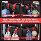 4-Pack Car Headrest Hooks Holds 55lbs Seat Storage Organizer - Image 4