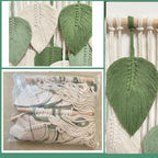 MSFENG Wall Hanging Decor Leaves Tapestry Boho Wall Decor Woven Feather - Image 3