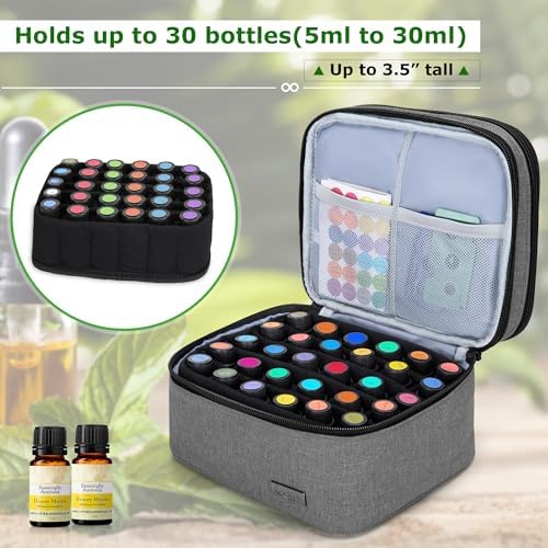 LUXJA Double-Layer Essential Oil Carrying Case Holds 30 Bottles - Image 3