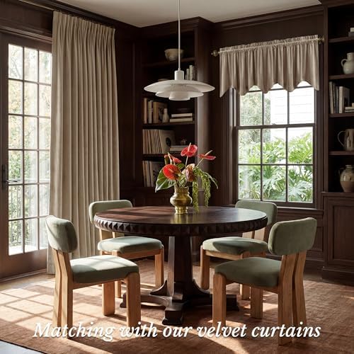 StangH Camel Beige Scalloped Valance Curtains 52x18 Inch, 1 Panel - Image 2