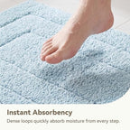 GRANNY SAYS Baby Blue Bathroom Rug 16" x 24", Non-Slip Microfiber Bath Mat - Image 4