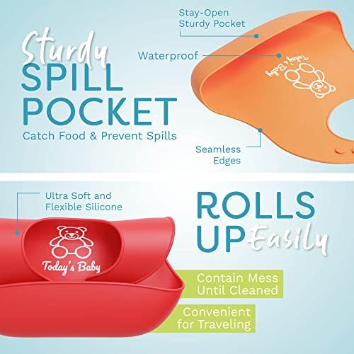 Silicone Bibs for Babies with Food Catcher - Image 3