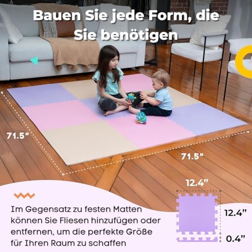 MioTetto Baby Play Mat, Soft Foam Floor Tiles - Image 2